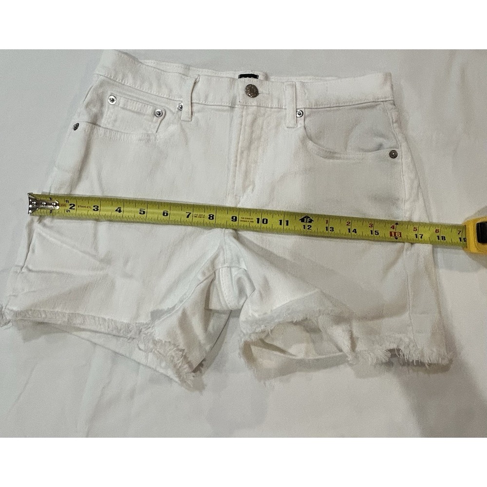 GAP Mid Rise White Denim Raw Hem Classic Boho Festival Summer‎ Short Women 2R/26 - Picture 8 of 10